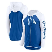 Women's Fanatics Royal/White Los Angeles Dodgers Script Sleeve Full-Zip Hoodie