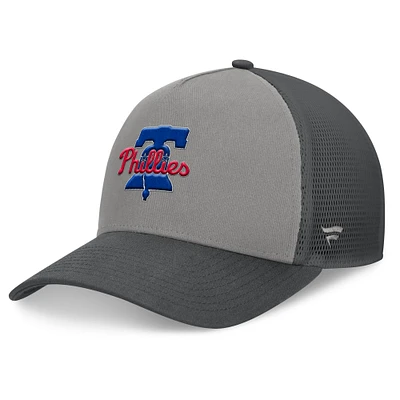 Men's Fanatics Gray/Graphite Philadelphia Phillies A-Frame Trucker Adjustable Hat