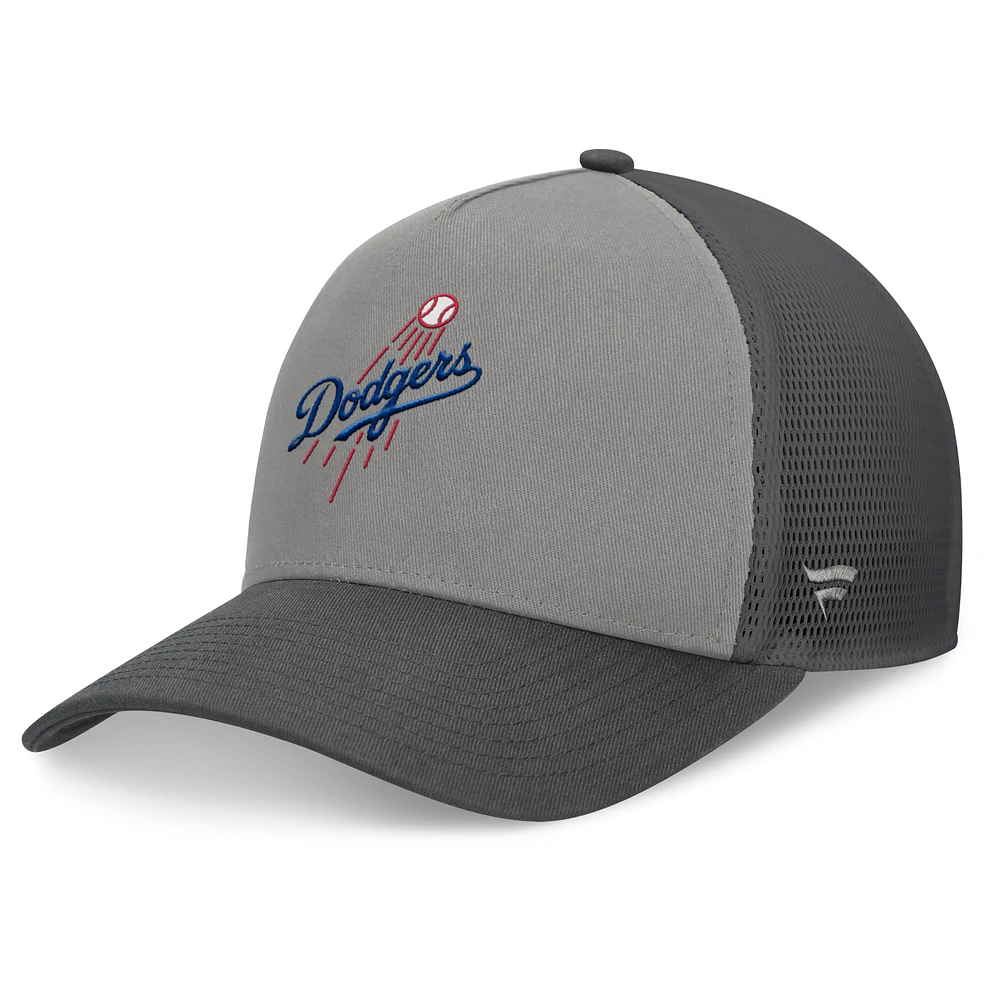 Men's Fanatics Gray/Graphite Los Angeles Dodgers A-Frame Trucker Adjustable Hat