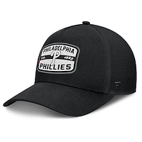 Men's Fanatics Black Philadelphia Phillies Team Patch A-Frame Trucker Snapback Hat