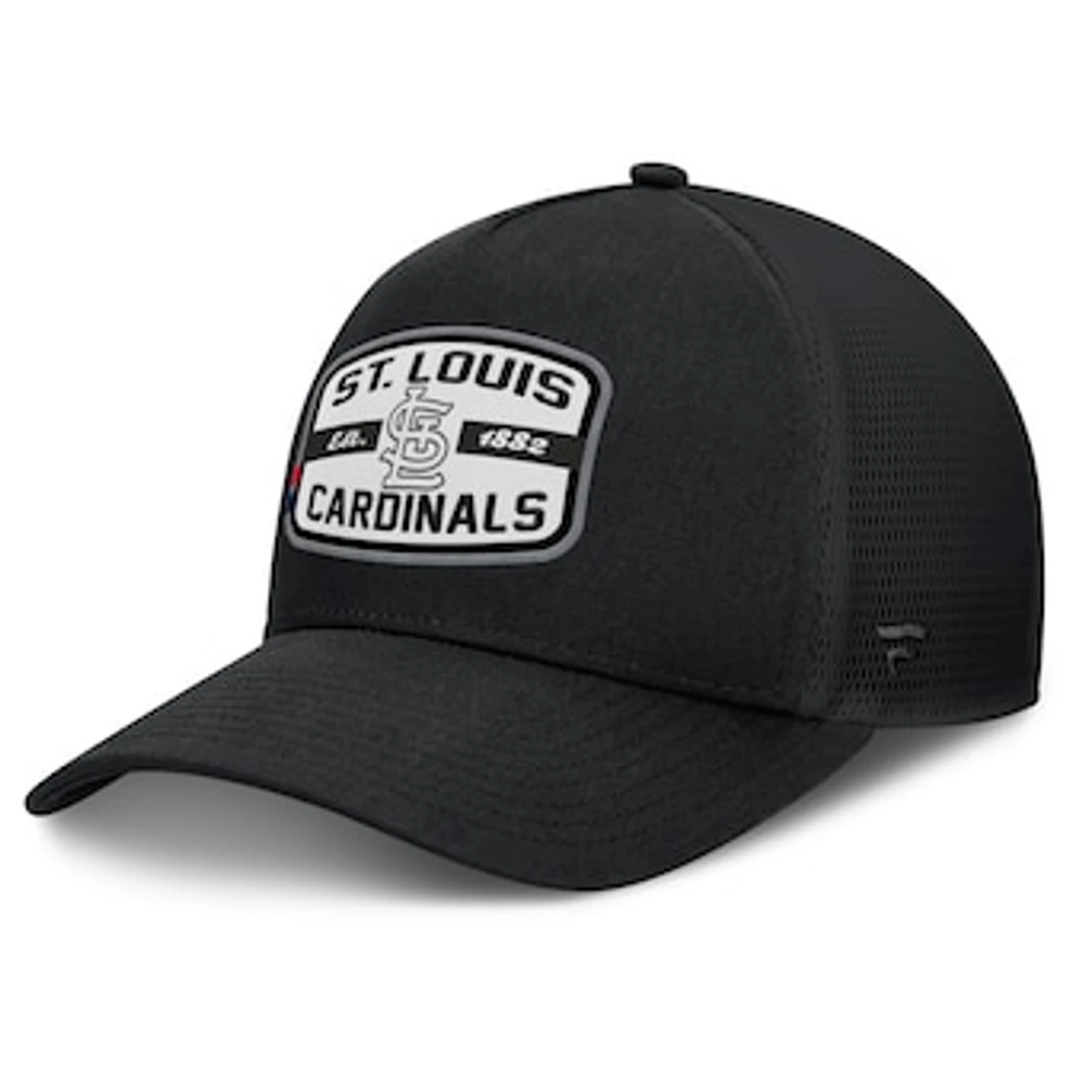 Men's Fanatics Black St. Louis Cardinals Team Patch A-Frame Trucker Snapback Hat