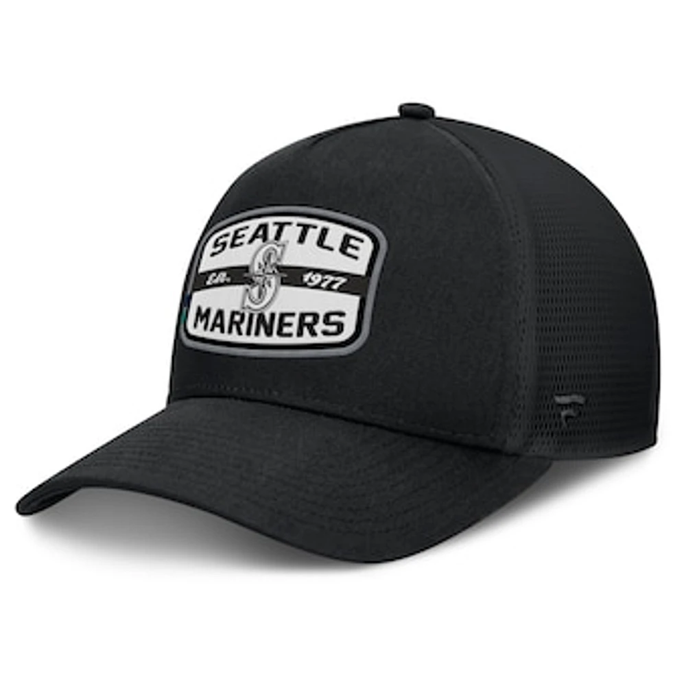 Men's Fanatics Black Seattle Mariners Team Patch A-Frame Trucker Snapback Hat