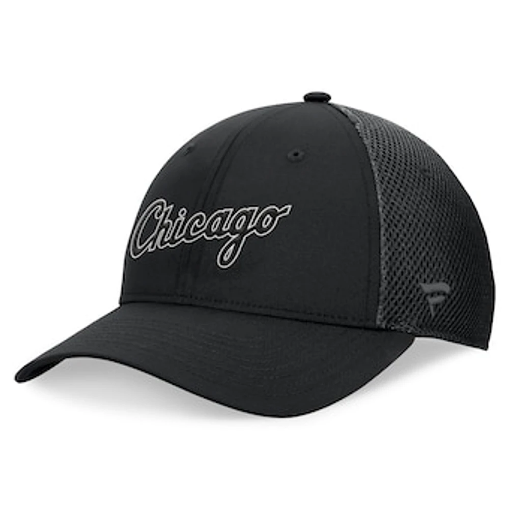 Men's Fanatics Black Chicago White Sox Spacer Mesh Flex Hat