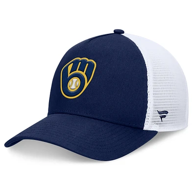 Men's Fanatics Navy Milwaukee Brewers Fundamental A-Frame Adjustable Hat