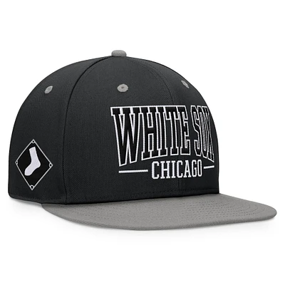 Men's Fanatics Black/Gray Chicago White Sox Fundamental Bold Snapback Hat