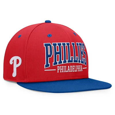 Men's Fanatics Red/Royal Philadelphia Phillies Fundamental Bold Snapback Hat