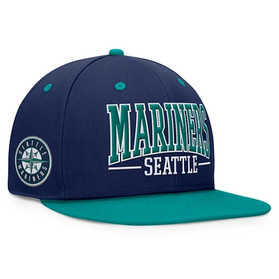 Men's Fanatics Navy/Aqua Seattle Mariners Fundamental Bold Snapback Hat