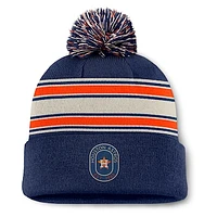 Men's Fanatics  Navy Houston Astros Fundamental Patch Cuffed Knit Hat with Pom