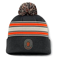 Men's Fanatics  Black San Francisco Giants Fundamental Patch Cuffed Knit Hat with Pom