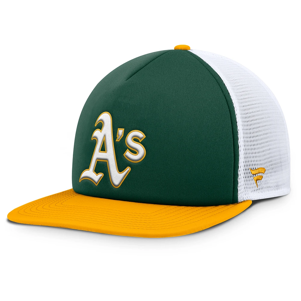 Men's Fanatics Green/White Athletics Fundamental Foam Front Snapback Hat