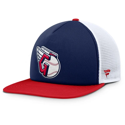 Men's Fanatics Navy/White Cleveland Guardians Fundamental Foam Front Snapback Hat