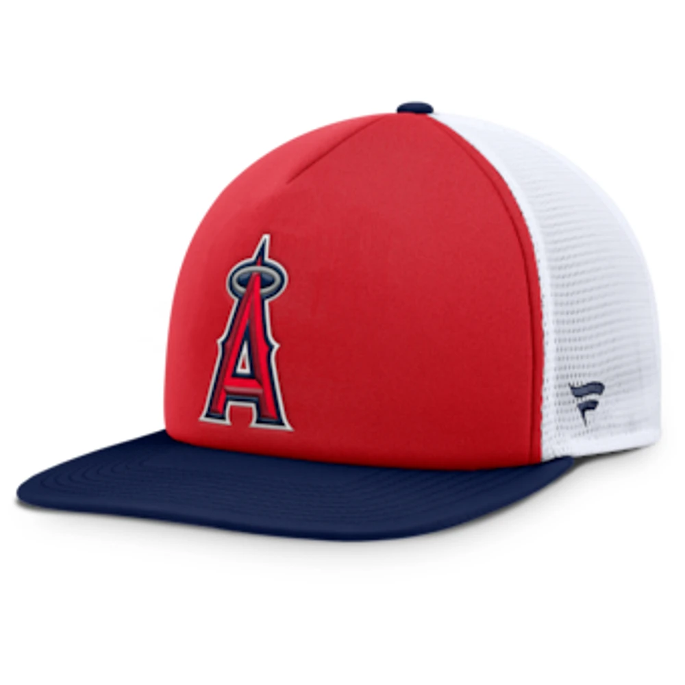 Men's Fanatics Red/White Los Angeles Angels Fundamental Foam Front Snapback Hat