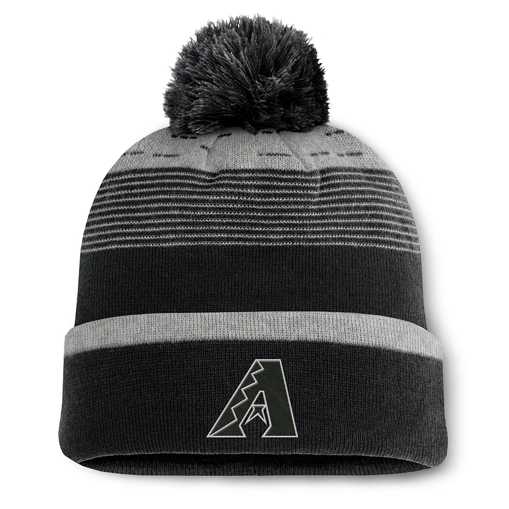 Men's Fanatics  Black Arizona Diamondbacks Fundamental Gradient Cuffed Knit Hat with Pom