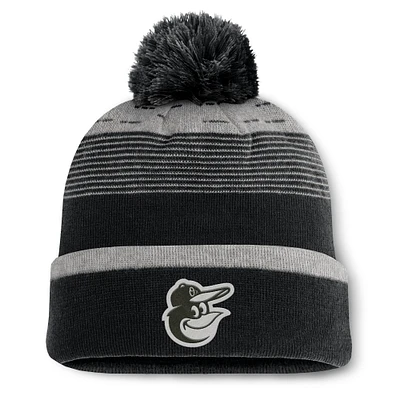 Men's Fanatics  Black Baltimore Orioles Fundamental Gradient Cuffed Knit Hat with Pom