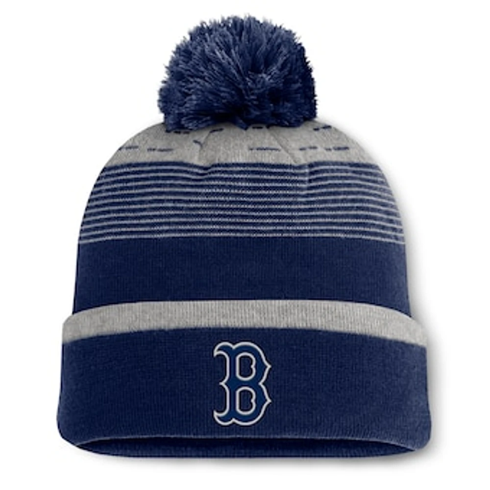 Men's Fanatics  Navy Boston Red Sox Fundamental Gradient Cuffed Knit Hat with Pom