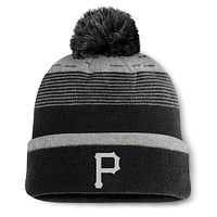 Men's Fanatics  Black Pittsburgh Pirates Fundamental Gradient Cuffed Knit Hat with Pom