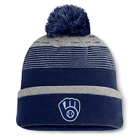 Men's Fanatics  Navy Milwaukee Brewers Fundamental Gradient Cuffed Knit Hat with Pom