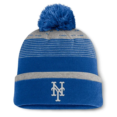 Men's Fanatics  Royal New York Mets Fundamental Gradient Cuffed Knit Hat with Pom