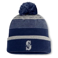 Men's Fanatics  Navy Seattle Mariners Fundamental Gradient Cuffed Knit Hat with Pom