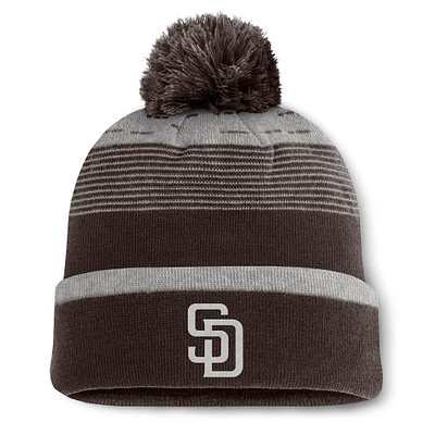 Men's Fanatics  Brown San Diego Padres Fundamental Gradient Cuffed Knit Hat with Pom