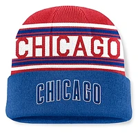 Men's Fanatics Royal Chicago Cubs Fundamental Team Stripe Cuffed Knit Hat