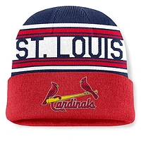 Men's Fanatics Red St. Louis Cardinals Fundamental Team Stripe Cuffed Knit Hat