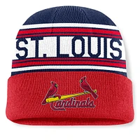 Men's Fanatics Red St. Louis Cardinals Fundamental Team Stripe Cuffed Knit Hat