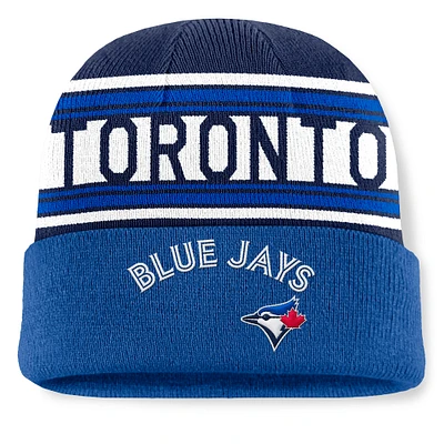 Men's Fanatics Royal Toronto Blue Jays Fundamental Team Stripe Cuffed Knit Hat