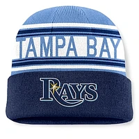 Men's Fanatics Navy Tampa Bay Rays Fundamental Team Stripe Cuffed Knit Hat