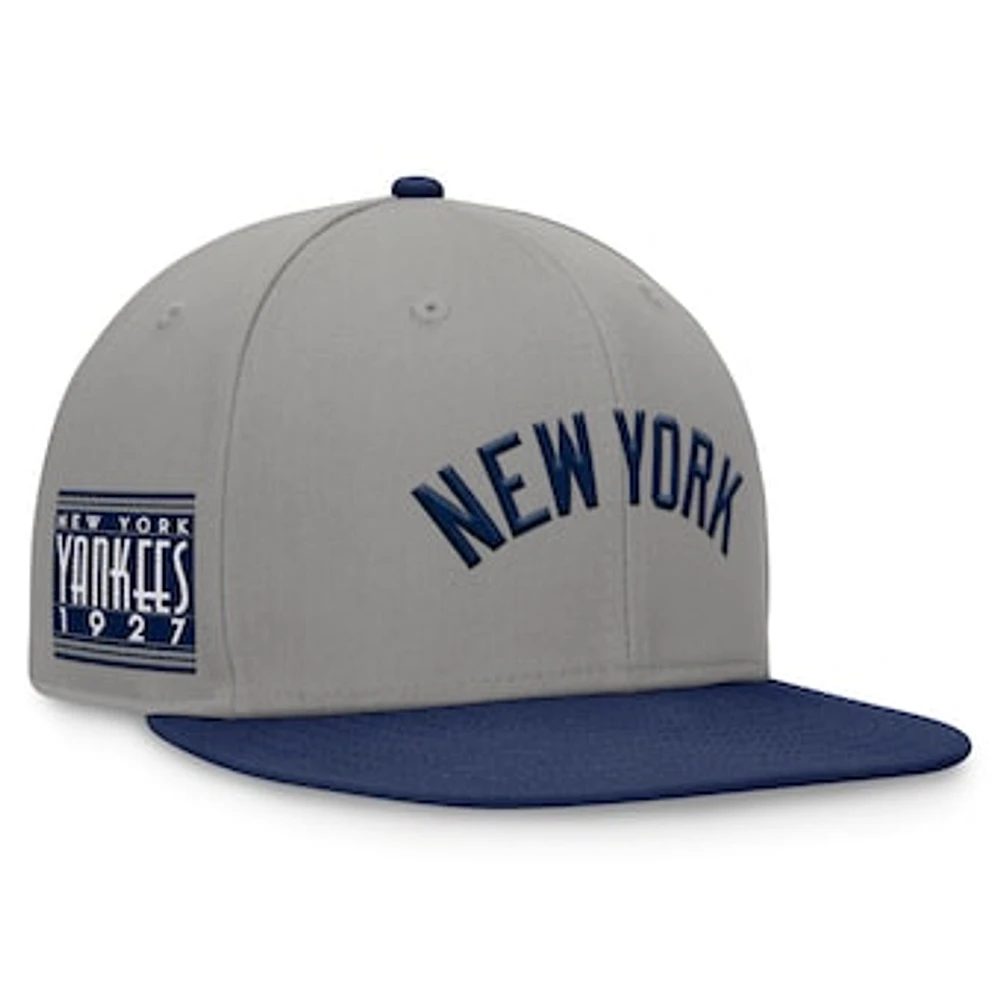 Men's Fanatics Gray New York Yankees Fundamental Two-Tone Fitted Hat