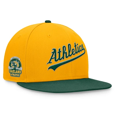 Men's Fanatics Gold/Green Athletics Fundamental Two-Tone Fitted Hat