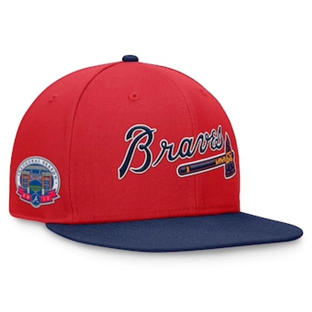 Men's Fanatics Red/Navy Atlanta Braves Fundamental Two-Tone Fitted Hat