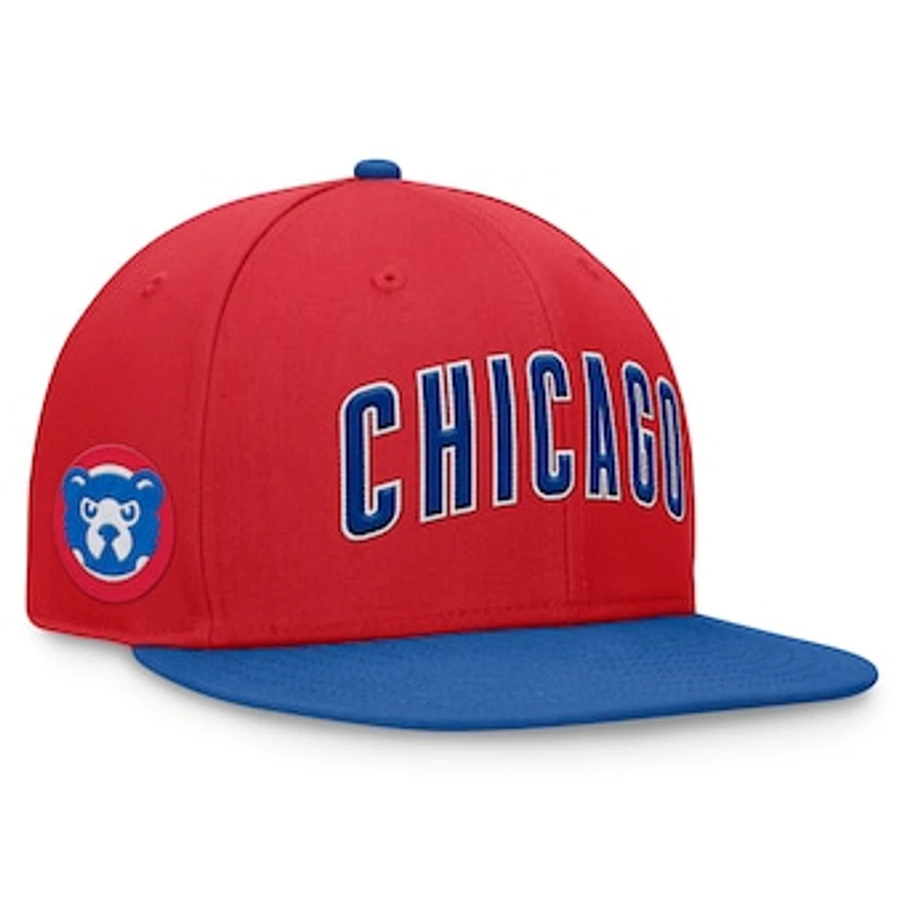 Men's Fanatics Red Chicago Cubs Fundamental Two-Tone Fitted Hat