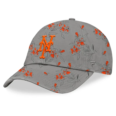 Women's Fanatics Gray New York Mets Fundamental Floral Adjustable Hat