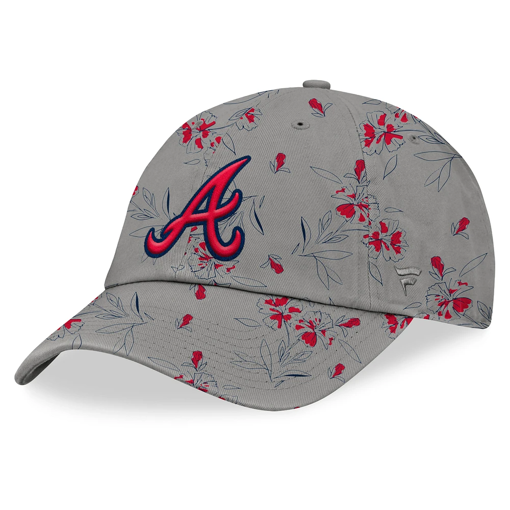 Women's Fanatics Gray Atlanta Braves Fundamental Floral Adjustable Hat