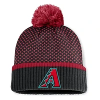 Women's Fanatics Black Arizona Diamondbacks Fundamental Jacquard Cuffed Knit Hat with Pom