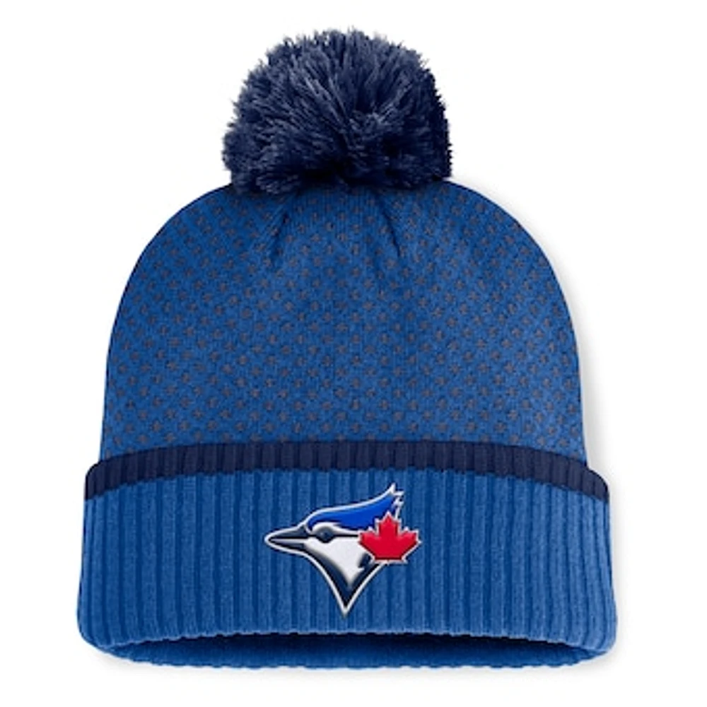 Women's Fanatics Royal Toronto Blue Jays Fundamental Jacquard Cuffed Knit Hat with Pom