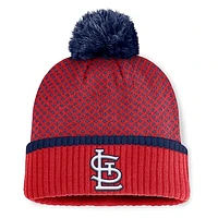 Women's Fanatics Red St. Louis Cardinals Fundamental Jacquard Cuffed Knit Hat with Pom