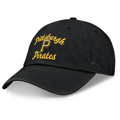 Women's Fanatics Black Pittsburgh Pirates Fundamental Script Logo Adjustable Hat