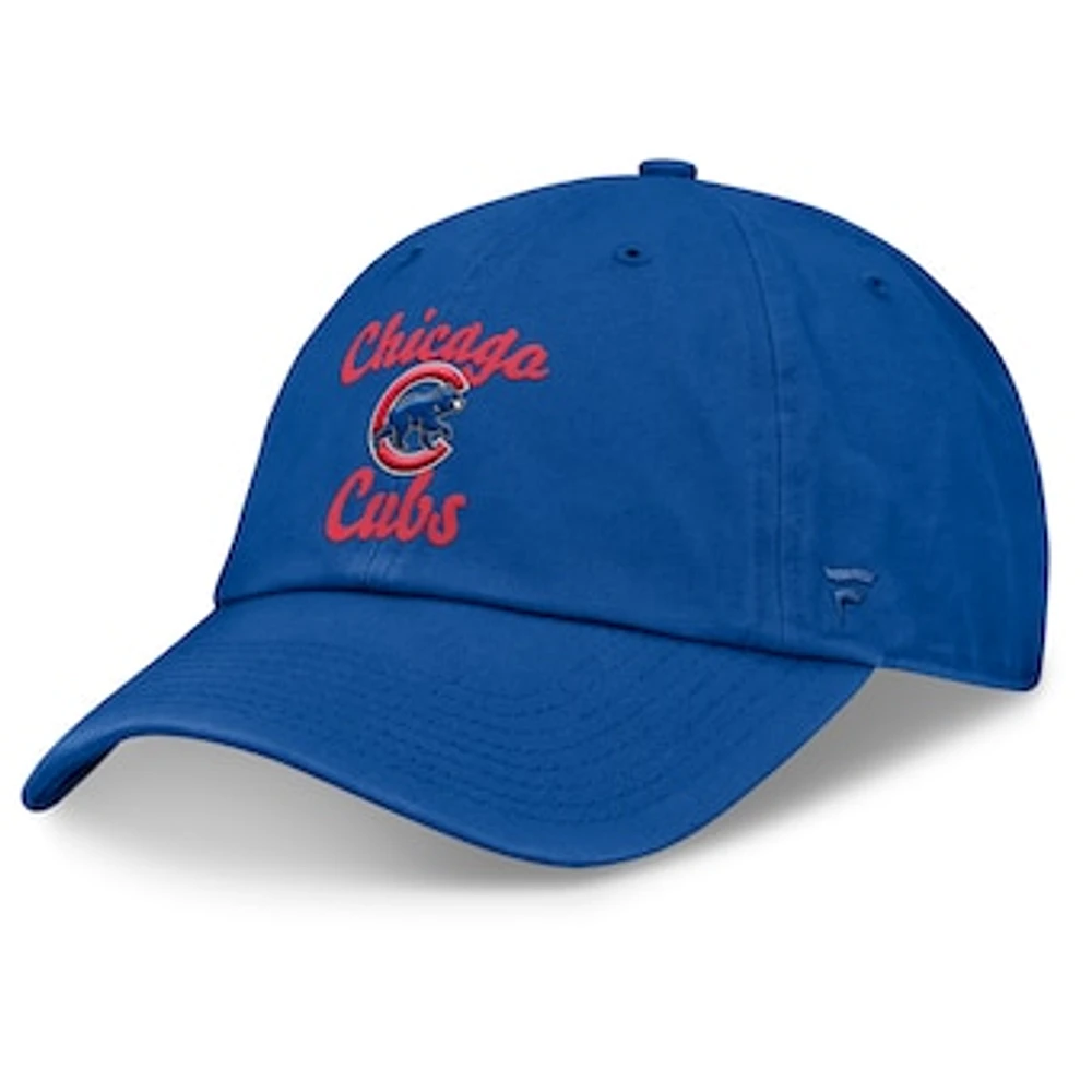 Women's Fanatics Royal Chicago Cubs Fundamental Script Logo Adjustable Hat