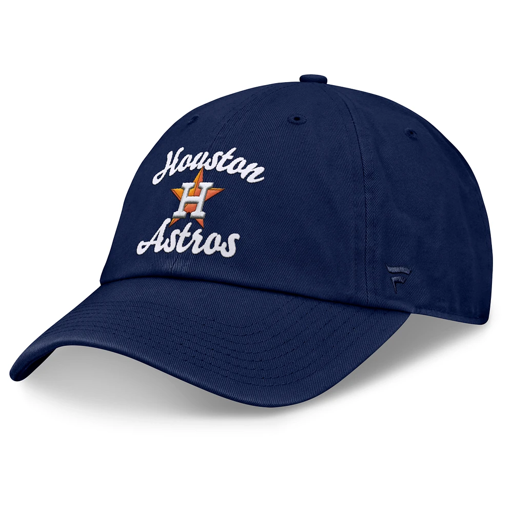 Women's Fanatics Navy Houston Astros Fundamental Script Logo Adjustable Hat