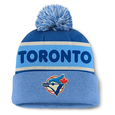 Men's Fanatics Royal Toronto Blue Jays Heritage Cuffed Knit Hat with Pom