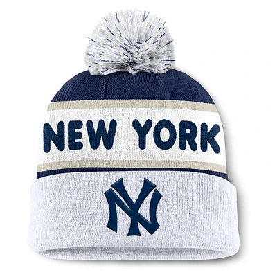 Men's Fanatics Navy New York Yankees Heritage Cuffed Knit Hat with Pom