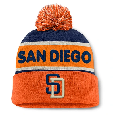 Men's Fanatics Navy San Diego Padres Heritage Cuffed Knit Hat with Pom