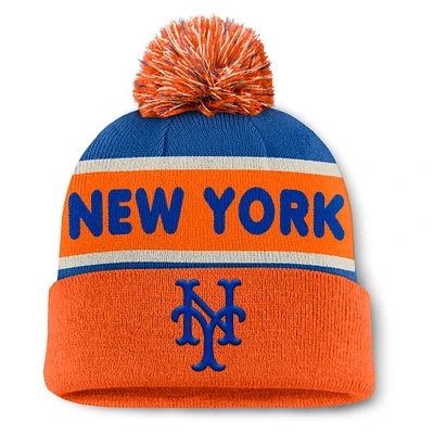 Men's Fanatics Royal New York Mets Heritage Cuffed Knit Hat with Pom