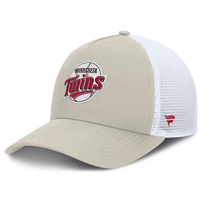 Men's Fanatics Khaki Minnesota Twins Heritage Light Khaki A-Frame Adjustable Hat