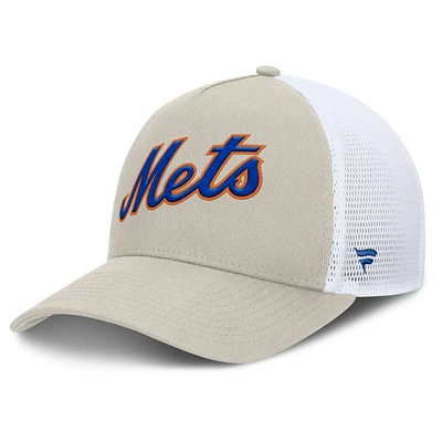 Men's Fanatics Khaki New York Mets Heritage Light Khaki A-Frame Adjustable Hat