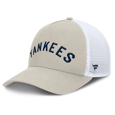 Men's Fanatics Khaki New York Yankees Heritage Light Khaki A-Frame Adjustable Hat