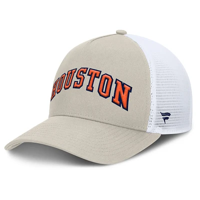 Men's Fanatics Khaki Houston Astros Heritage Light Khaki A-Frame Adjustable Hat