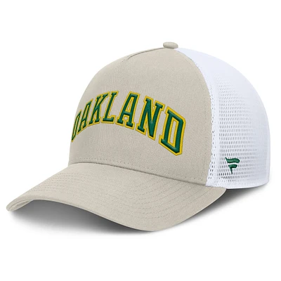 Men's Fanatics Khaki Oakland Athletics Heritage Light Khaki A-Frame Adjustable Hat